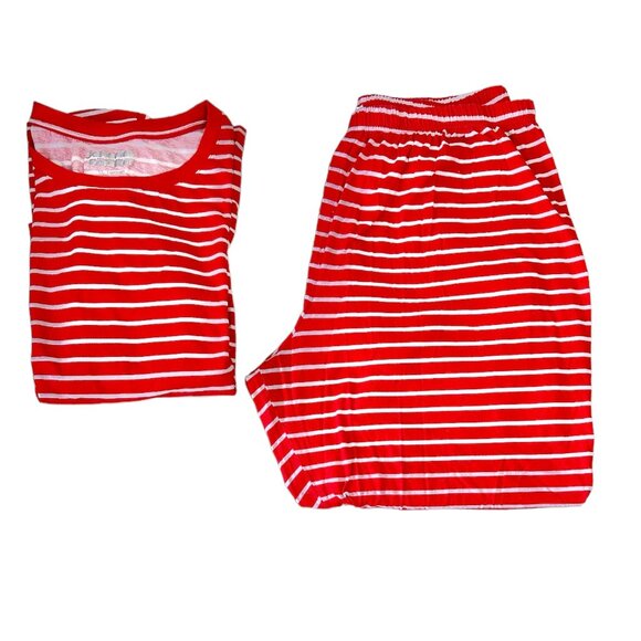 Jammies for your Families Women Stripe Red & White Set of Pajamas Size 1X, Used - Picture 5 of 5